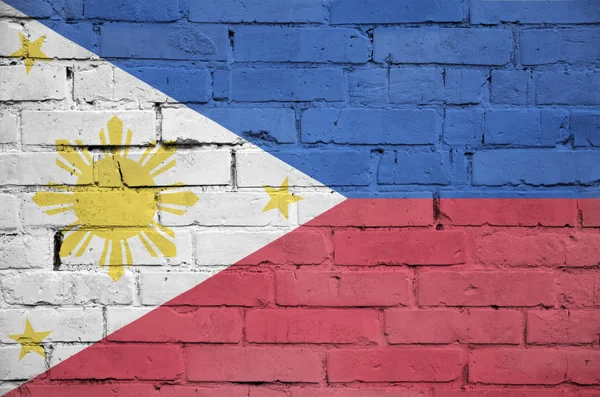 Philippines Flag Painted Old Brick Wall — Stock Photo, Image