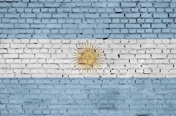 Argentinië Vlag Geschilderd Een Oude Bakstenen Muur — Stockfoto