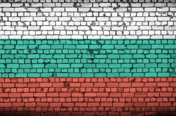 Bulgarije Vlag Geschilderd Een Oude Bakstenen Muur — Stockfoto