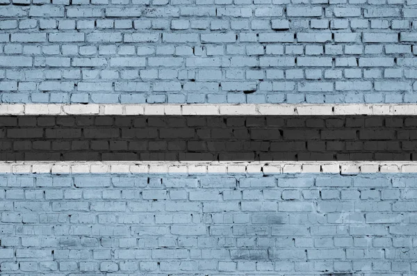 Bandiera Del Botswana Dipinta Vecchio Muro Mattoni — Foto Stock