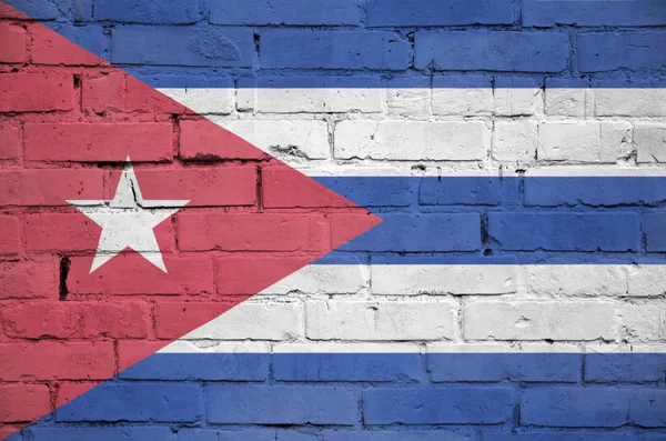 Прапор Куби Намалював Старий Цегляна Стіна — стокове фото