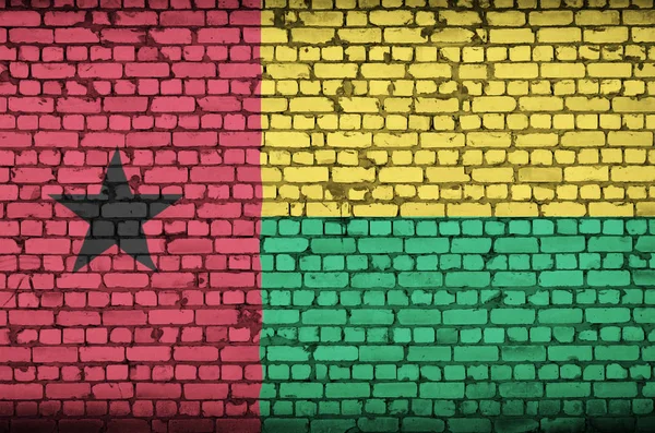 Guinea Bissau Flagge Wird Auf Eine Alte Ziegelwand Gemalt — Stockfoto