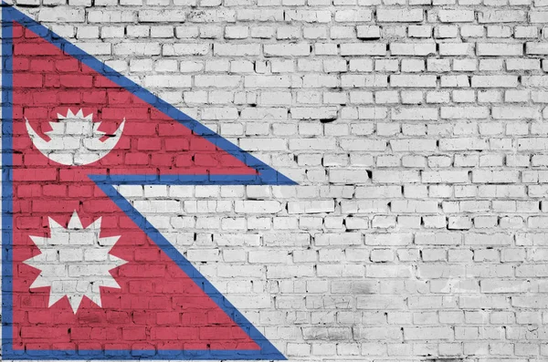 Nepal Flag Painted Old Brick Wall — Stock Photo, Image