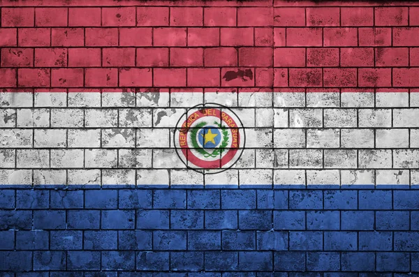 Прапор Парагваю Намальований Старій Цегляній Стіні — стокове фото