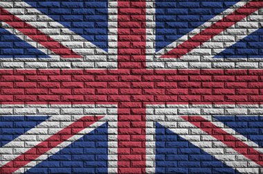 Büyük Britanya bayrağı eski bir tuğla duvara boyalı