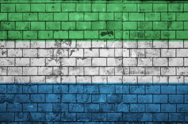 Sierra Leone bayrağı eski bir tuğla duvara boyalı