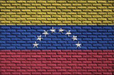 Venezuela bayrağı eski bir tuğla duvara boyalı