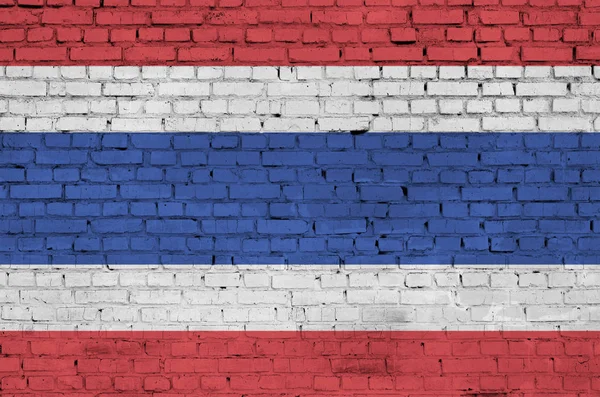 Thailand Flagge Auf Eine Alte Ziegelwand Gemalt — Stockfoto