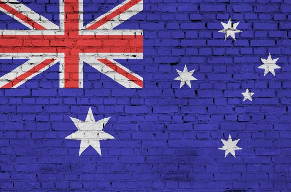 Australia Flag Painted Old Brick Wall — Stock Photo, Image