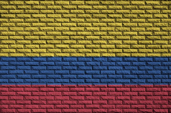 Colombia Vlag Geschilderd Een Oude Bakstenen Muur — Stockfoto