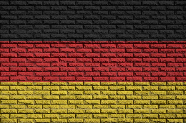 Σημαία Της Γερμανίας Είναι Ζωγραφισμένη Ένα Παλιό Τοίχο Από Τούβλα — Φωτογραφία Αρχείου