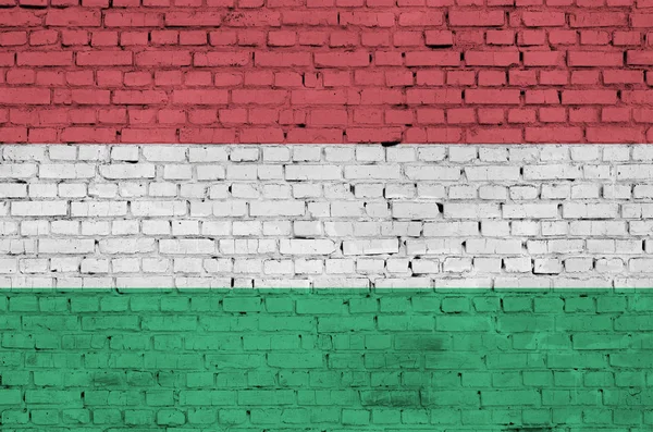 Прапор Угорщини Намальований Старій Цегляній Стіні — стокове фото
