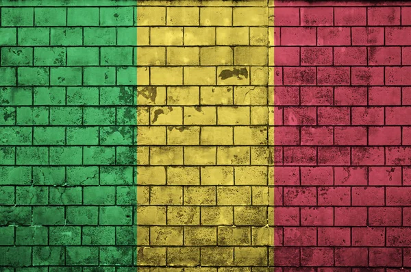 Mali Flag Painted Old Brick Wall — Stock Photo, Image