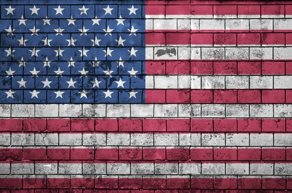 Флаг Соединенных Штатов Америки Нарисован Старой Кирпичной Стене — стоковое фото