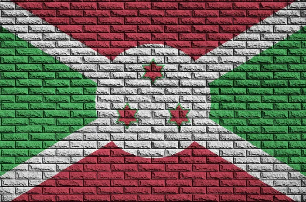 Bandera Burundi Está Pintada Sobre Una Vieja Pared Ladrillo —  Fotos de Stock