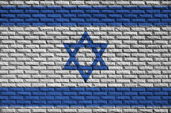 Bandera Israel Está Pintado Una Pared Ladrillo Viejo — Foto de Stock