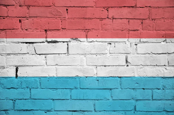 Прапор Люксембургу Намалював Старий Цегляна Стіна — стокове фото