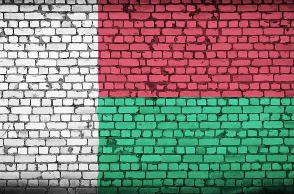 Madagascar Flag Painted Old Brick Wall — Stock Photo, Image