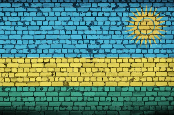 Rwanda Flag Painted Old Brick Wall — Stock Photo, Image