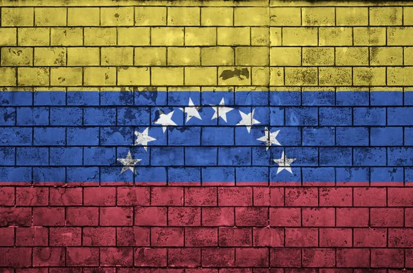 Venezuela bayrağı eski bir tuğla duvara boyalı