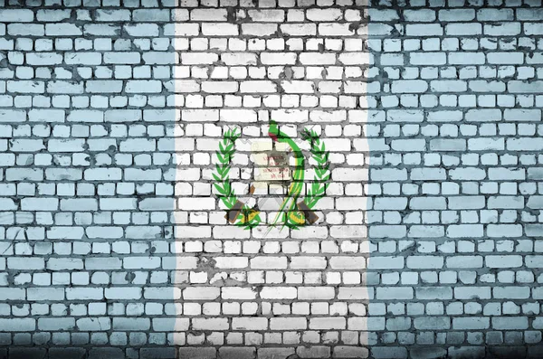 Guatemala Flag Painted Old Brick Wall — Stock Photo