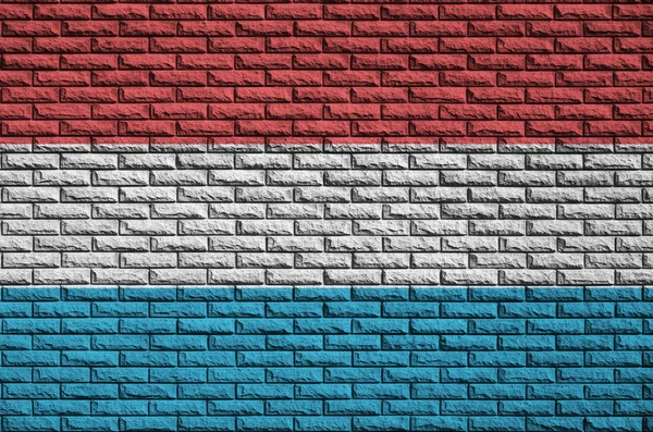 Прапор Люксембургу Намалював Старий Цегляна Стіна — стокове фото