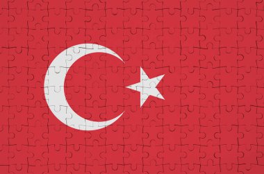 Türkiye'nin bayrak katlanmış bir bulmaca tasvir