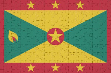 Grenada bayrağı katlanmış bir bulmaca tasvir