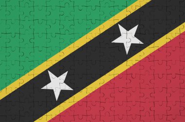 Saint Kitts ve Nevis bayrak katlanmış bir bulmaca tasvir
