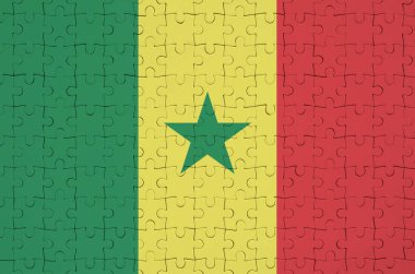 Senegal bayrak katlanmış bir bulmaca tasvir