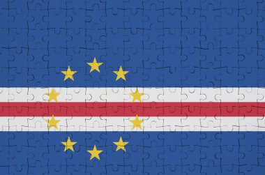 Cabo verde bayrak katlanmış bir bulmaca tasvir