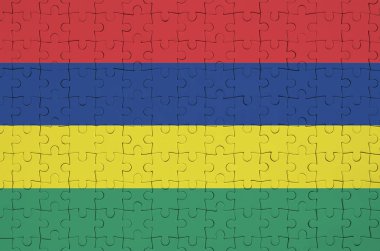 Mauritius bayrak katlanmış bir bulmaca tasvir