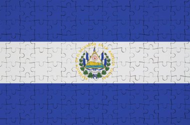 El Salvador bayrak katlanmış bir bulmaca tasvir