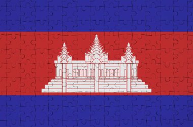 Kamboçya bayrağı katlanmış bir bulmaca tasvir