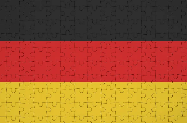 Σημαία Γερμανίας Απεικονίζεται Ένα Διπλωμένο Παζλ — Φωτογραφία Αρχείου