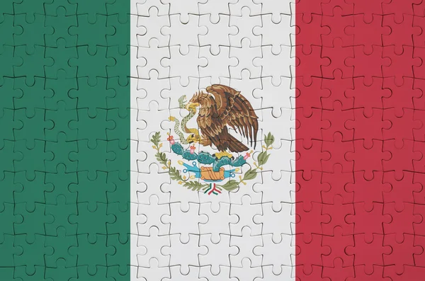 Mexico Flag Depicted Folded Puzzle — Stock Photo, Image