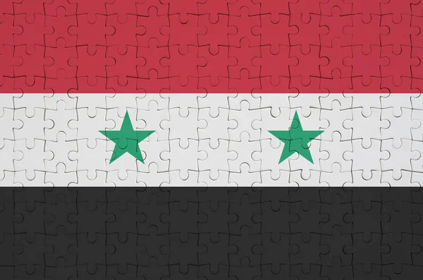Флаг Сирии Изображен Сложенной Головоломке — стоковое фото