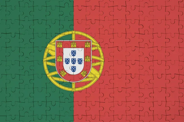 Bandera Portugal Representa Rompecabezas Doblado — Foto de Stock