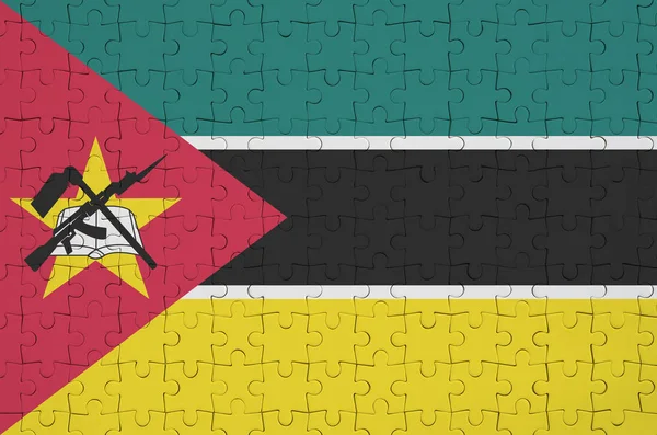 Bandera Mozambique Representa Rompecabezas Doblado — Foto de Stock
