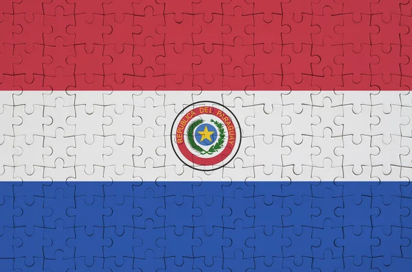 Bandiera Paraguay Raffigurato Puzzle Piegato — Foto Stock