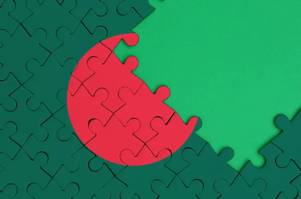 Banglades Zászló Ábrázolták Kész Puzzle Ingyenes Zöld Másol Hely Jobb — Stock Fotó