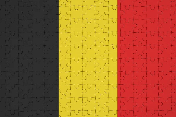 Bandera Bélgica Representa Rompecabezas Doblado — Foto de Stock