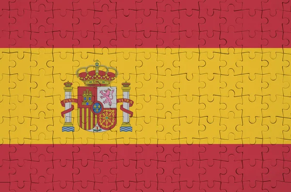 Spanien Flagga Avbildad Ett Vikta Pussel — Stockfoto