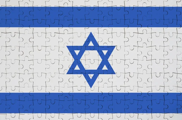 Israel Flag Depicted Folded Puzzle — Stock Photo, Image