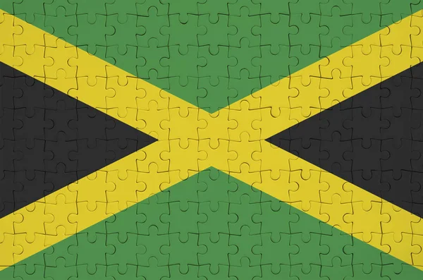 Bandeira Jamaica Retratada Quebra Cabeça Dobrado — Fotografia de Stock