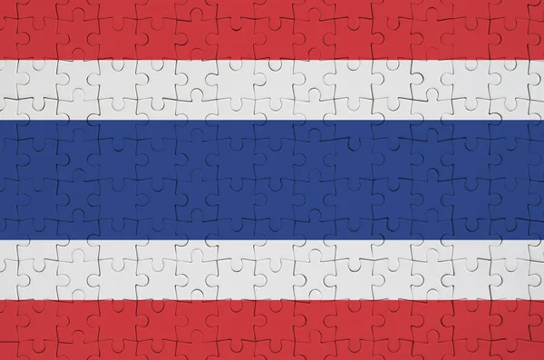 Bandera Tailandia Representa Rompecabezas Doblado — Foto de Stock