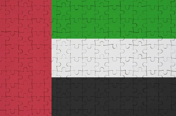 Die Flagge Der Vereinigten Arabischen Emirate Ist Auf Einem Gefalteten — Stockfoto