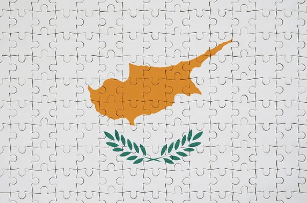 Cypern Flagga Avbildad Ett Vikta Pussel — Stockfoto