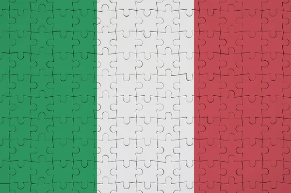 Flaga Włochy Jest Przedstawiony Składane Puzzle — Zdjęcie stockowe