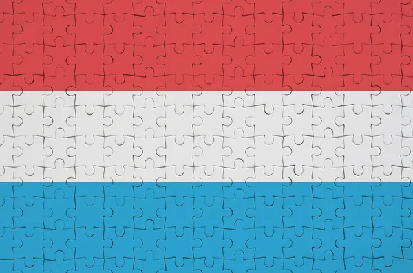 Прапор Люксембургу Зображено Скласти Головоломку — стокове фото